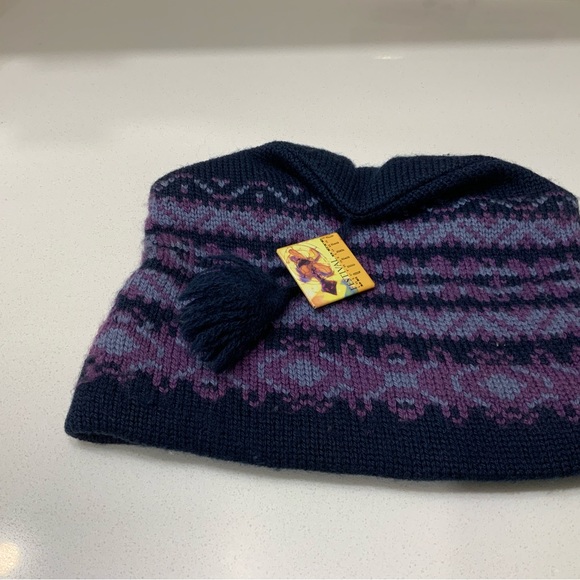 Vintage - VGUC - Tuque style nordique Bleu et mauve - Nordic winter hat - Picture 5 of 5